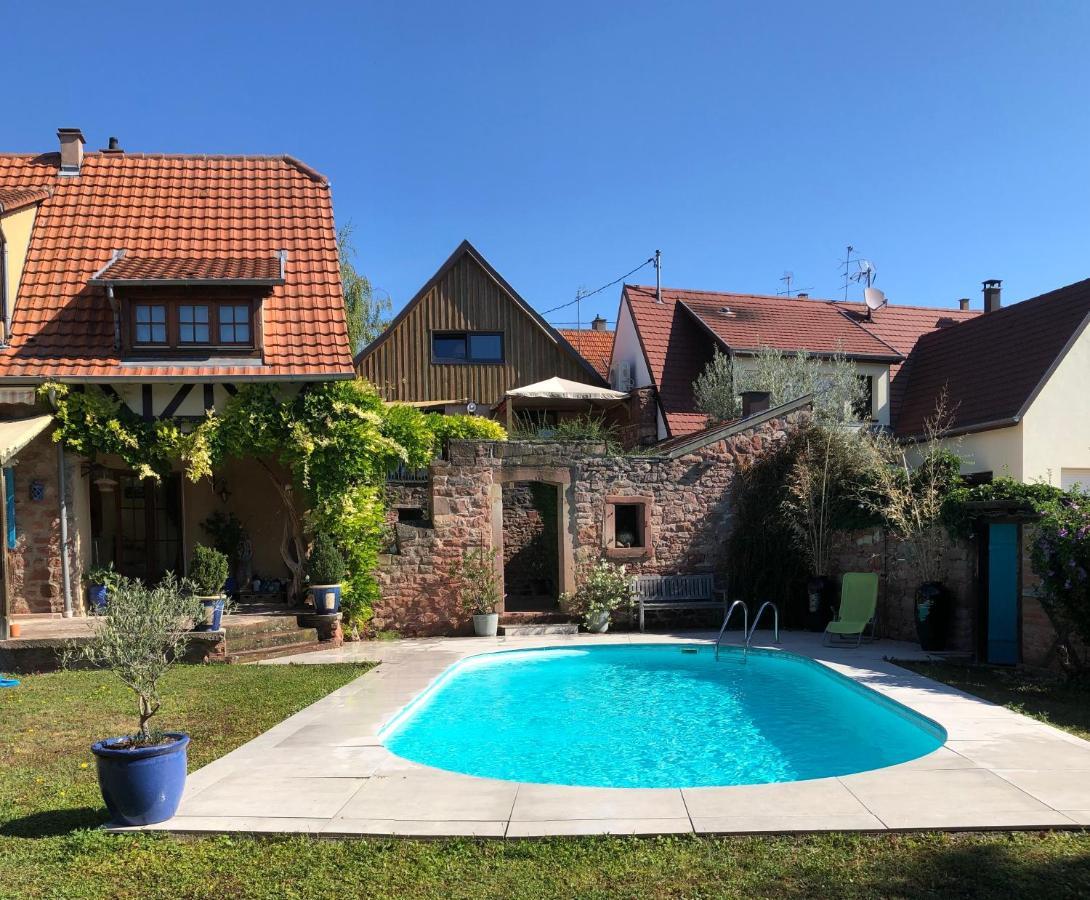 Le Grenier - Piscine Et Spa マルレンハイム エクステリア 写真