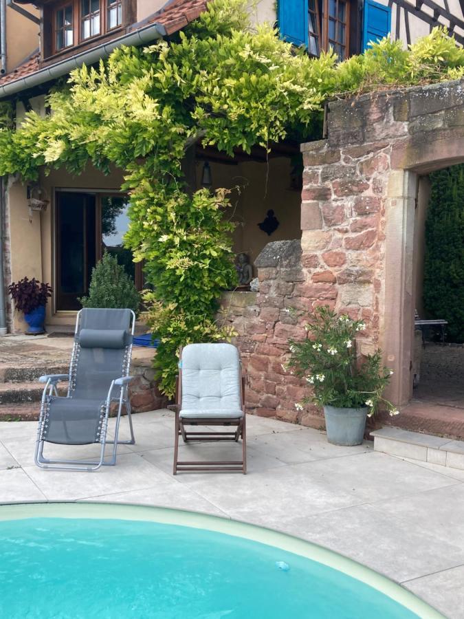 Le Grenier - Piscine Et Spa マルレンハイム エクステリア 写真